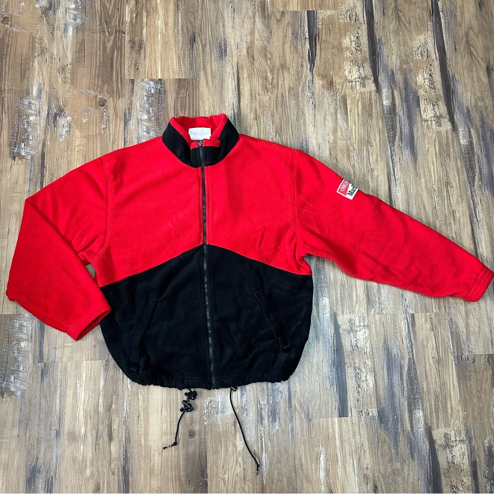 VTG Marlboro Cigarettes Black & Red Fleece Zip Jacket